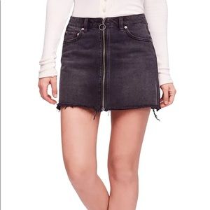 We the Free zip up black mini skirt